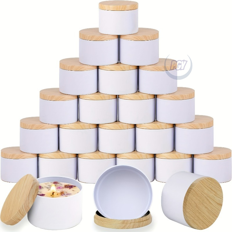 Candle Making Jars With Lids - Белая металлическая банка для свечей, набор