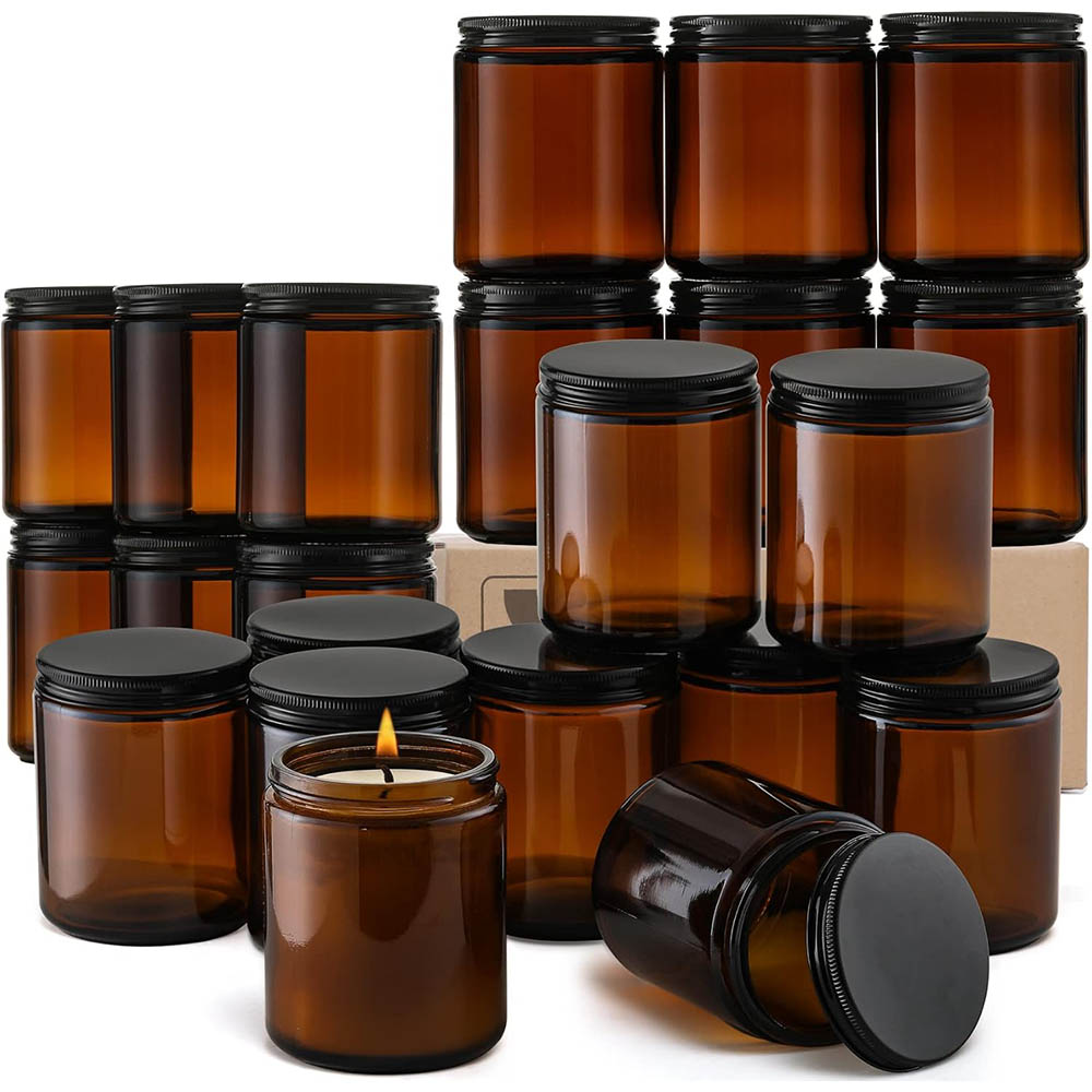 Candle Making Jars With Lids - Стеклянные банки из янтарного стекла объемом