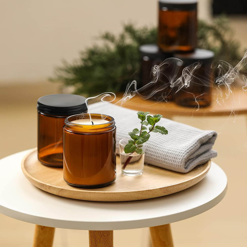 Стеклянные банки из янтарного  – обзор и цена Candle Making Jars With Lids